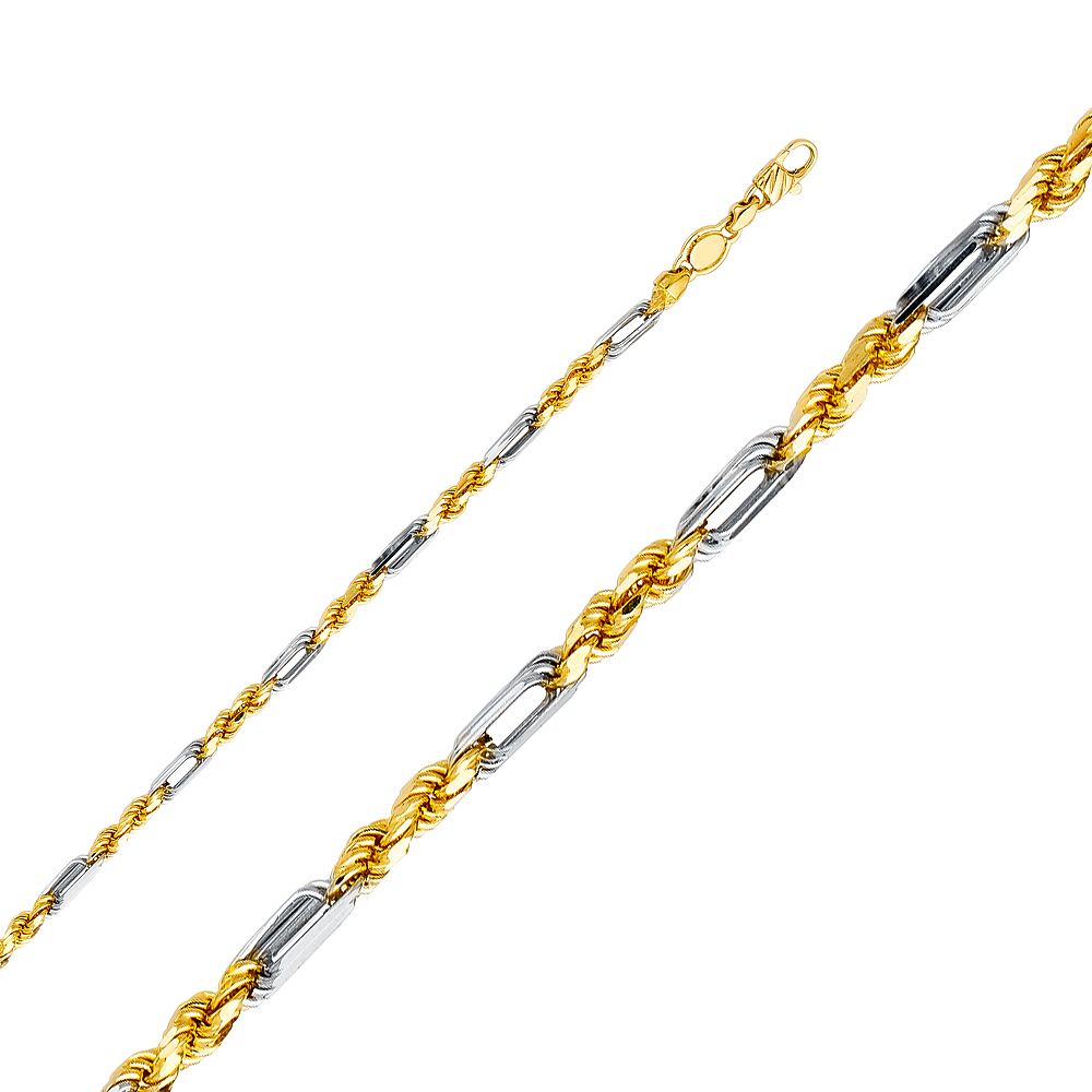 4mm Milano Rope Chain 14K Two-Tone 22in